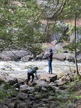 me & my son checking out some waterfalls 