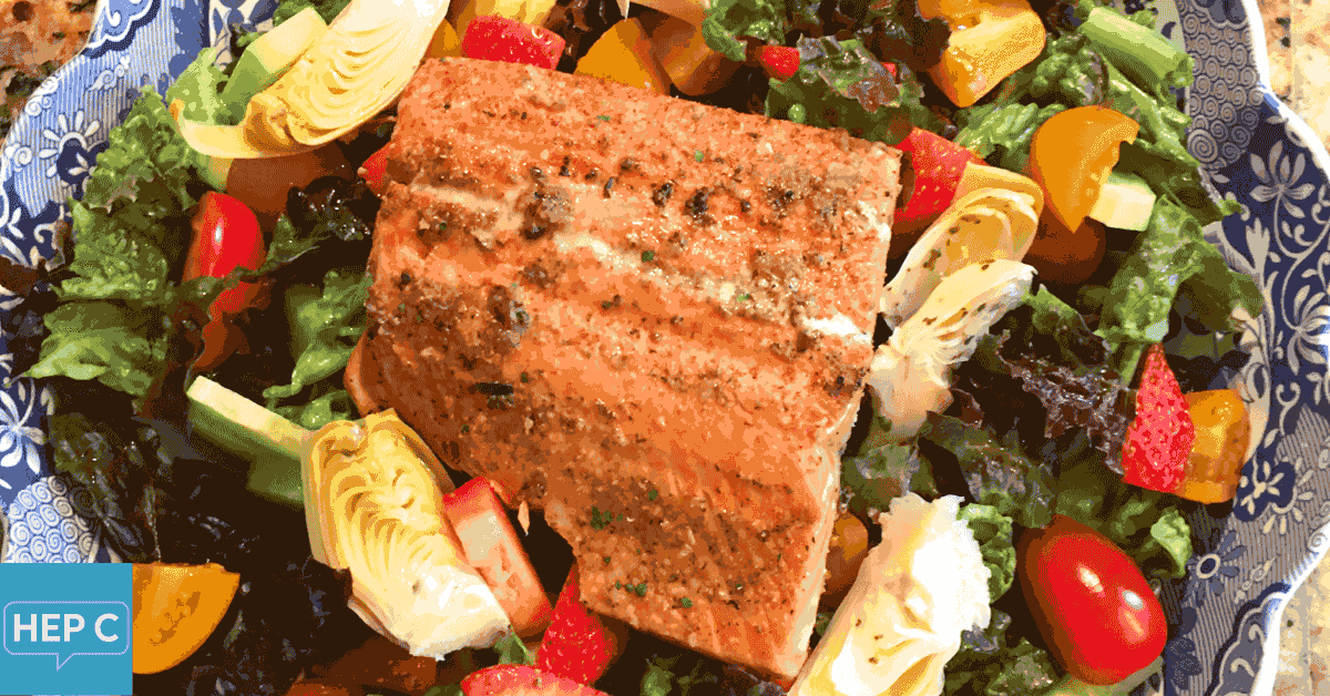 LiverFriendly Recipe Summer Salad with Grilled Salmon